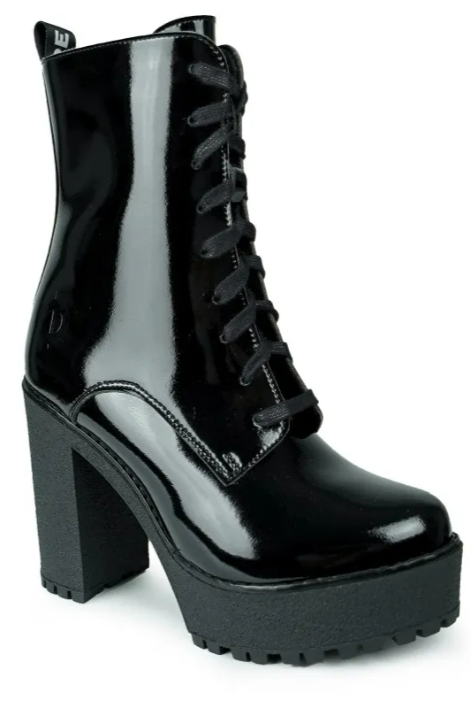 106610 - Damen vegan Stiefel Ivy Patent Schwarz